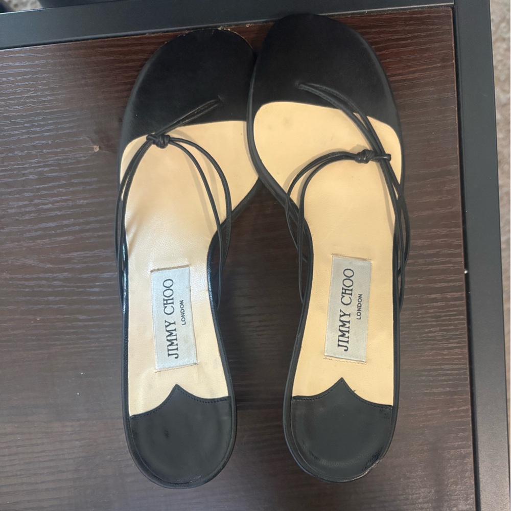 Authentic Jimmy Choo Black and Cream Flats
